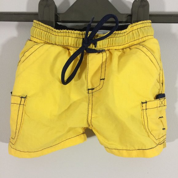 Wave Zone Other - Wave Zone Baby 3-6M Yellow & Blue Trim Swim Trunks